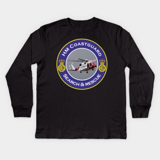 HM Coastguard Sikorsky S-92A Helicopter Kids Long Sleeve T-Shirt